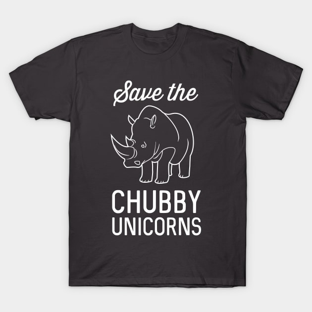 Save the Chubby Unicorns (Rhinos) T-Shirt by Portals